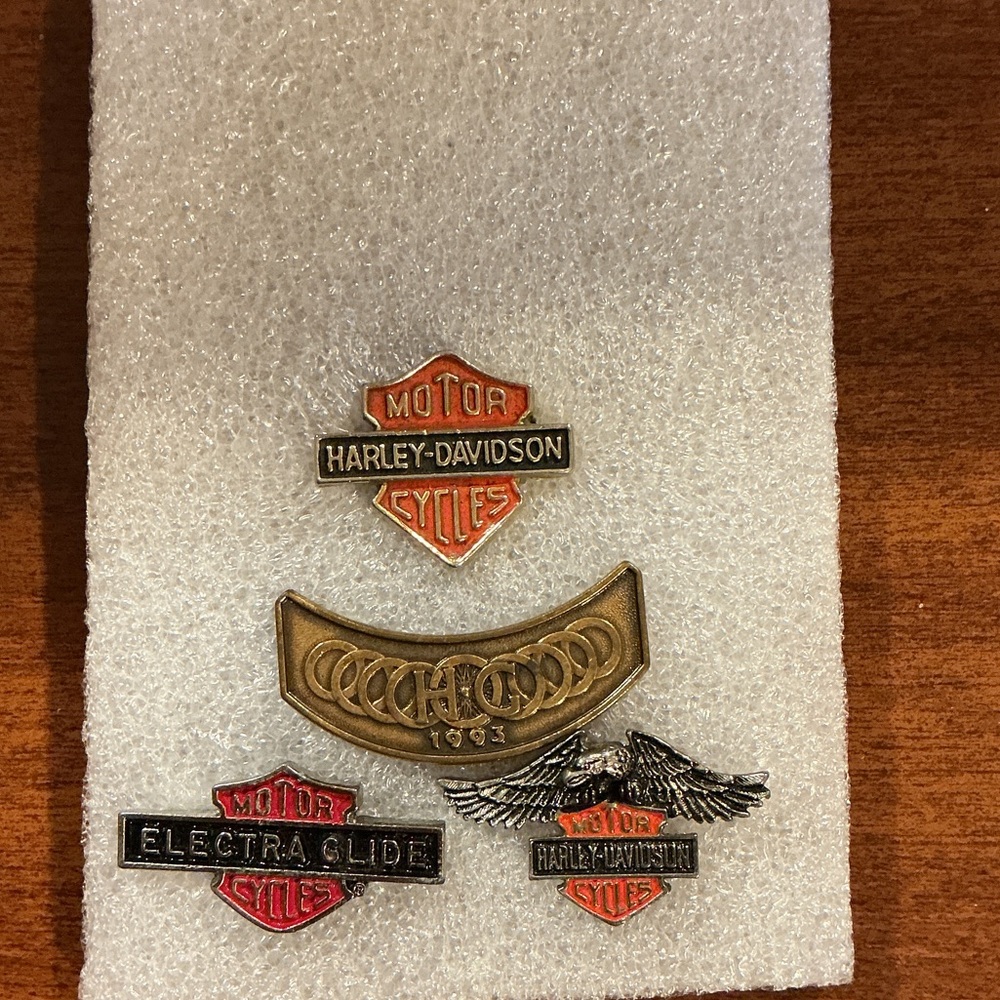 Harley-Davidson Vintage Pin Collection - Red, Black, Gold